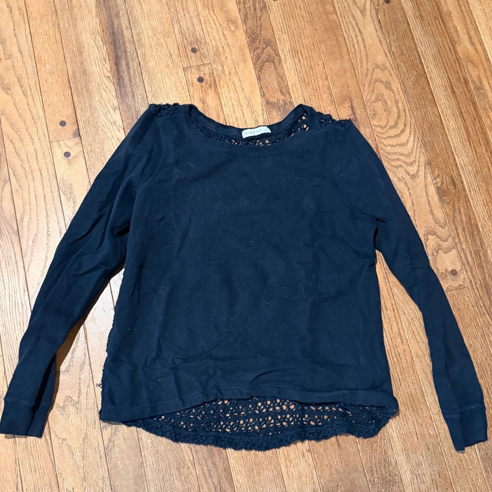 Abercrombie & Fitch Black Lace Knit Top